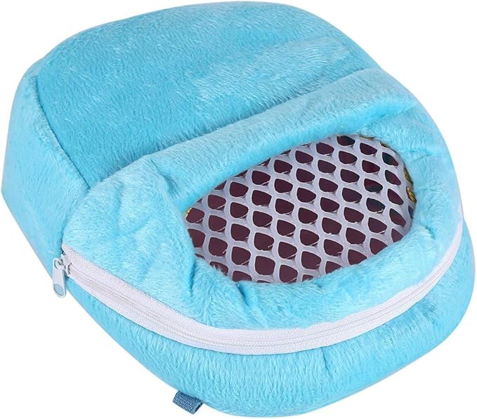 Yosoo Portable African Hedgehog Hamster Breathable Pet Dog Carrier Bags Handbags Puppy Cat Travel Backpack (S, White Mesh - Blue)