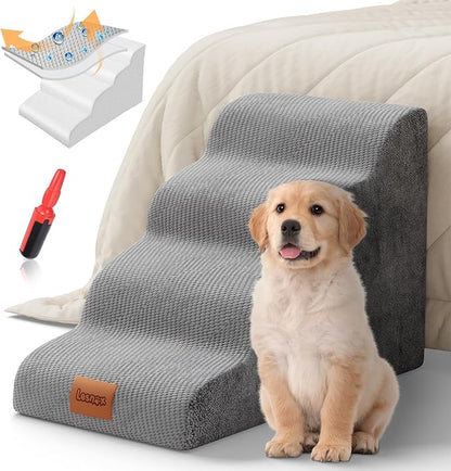 Dog Stairs for Bed 4 Step, 30D Foam 20.1" H