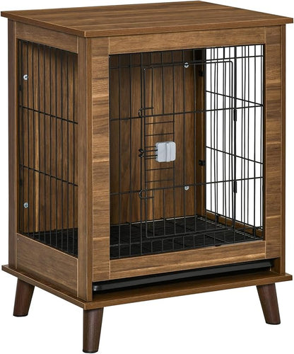 PawHut Dog Crate Furniture End Table Pet Kennel with Lockable Doors