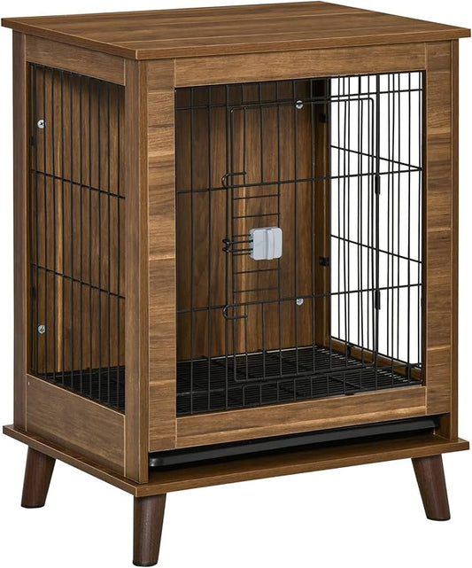 PawHut Dog Crate Furniture End Table Pet Kennel with Lockable Doors
