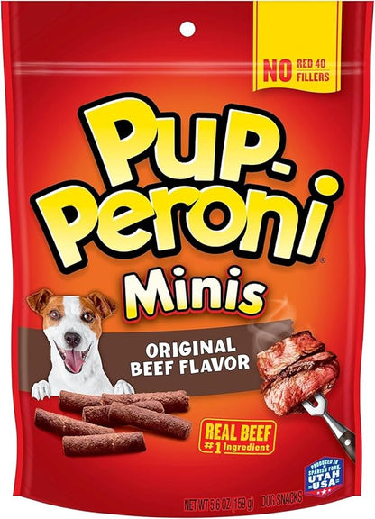 Pup-Peroni Mini Dog Treats, Original Beef Flavor, 5.6 Ounce (Pack of 8), Made with Real Beef