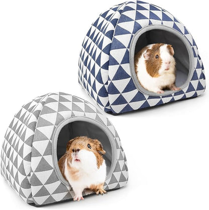 2 Pack Guinea Pig Hideout Bed Washable Guinea Pig Cage Accessories Cozy House Habitat Hide-Out for Chinchilla Hedgehog Small Animal Supplies