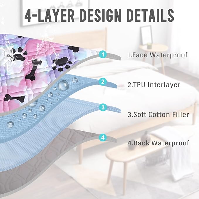 Dog Bed Cover for Pets Blankets Rug Pads for Couch Protection Waterproof Bed Covers Dog Blanket Furniture Protector Reusable Changing Pad (20X30