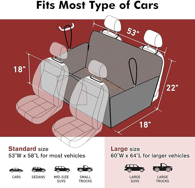 Dog Car Seat Cover 100% Waterproof 600D Scratch