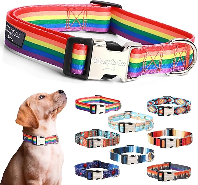 Gilley&Co Dog Collar and Leash Set 8 Designs, 4 Sizes