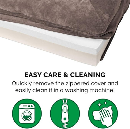 Furhaven Memory Foam Dog Bed for Large/Medium Dogs w/ Removable Bolsters & Washable Cover 55 lbs