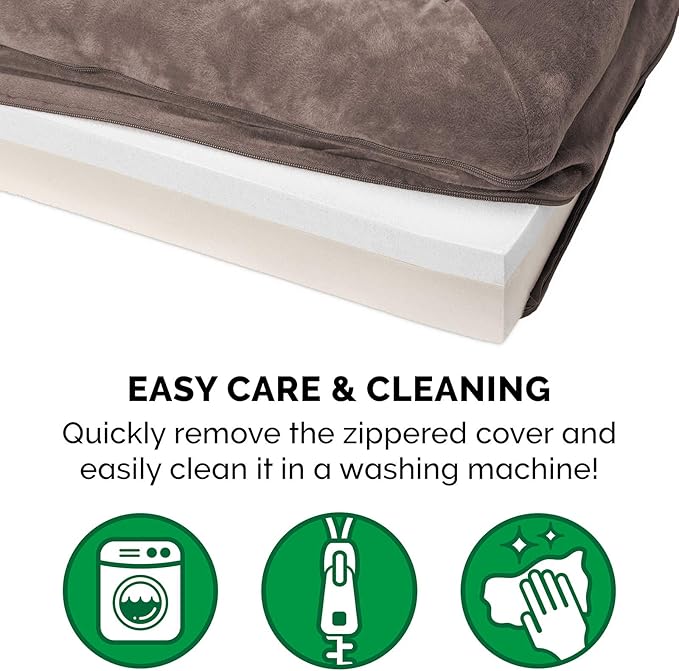 Furhaven Memory Foam Dog Bed for Large Dogs w/ Removable Bolsters & Washable Cover 125 lbs