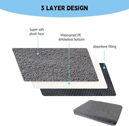 Dog Bed Cover,Dog Beds Covers Replacement Washable,Waterproof Pet Crate Pad Puppy Liner Grey Pillow Cover Sheet Removable Large Proof Soft Plush Kennels Resistan (S：20 * 30 * 6 Inch)