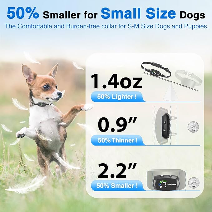 Dog Bark Collar for Small Dogs 5-15lbs. No 7 Adjustable 3 Adjustable