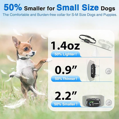 Dog Bark Collar for Small Dogs 5-15lbs. No 7 Adjustable 3 Adjustable