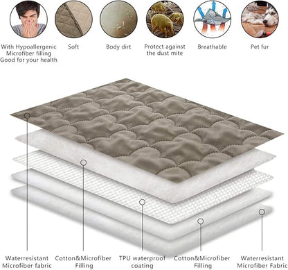 SPXTEX Dog Bed Cover Washable Pee Pads Dog Blankets for Puppy Large Dog Cat,Sofa Reversible Changing Pad Reusable 1 Piece（52"x82",Beige+Sand+Sand）