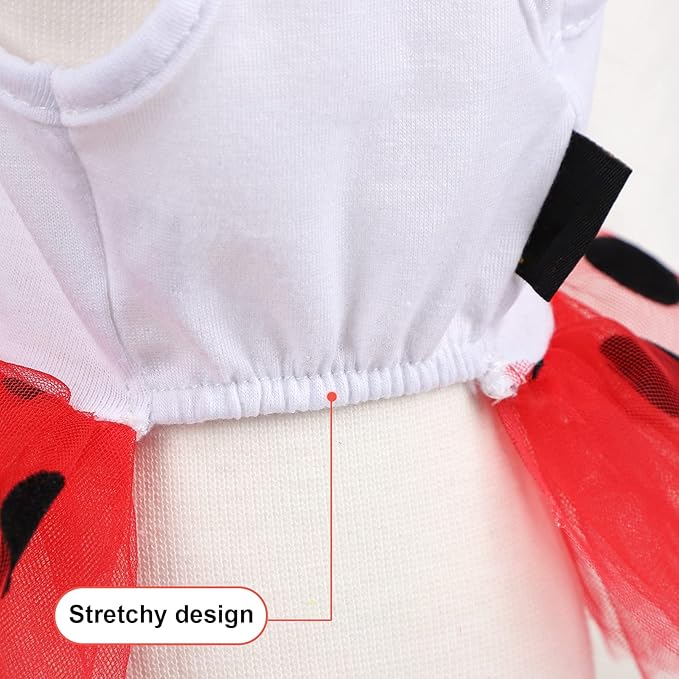 Dog Dress for Small Medium Dogs Girl Watermelon Polka Dots Mesh Dress Dog Outfit