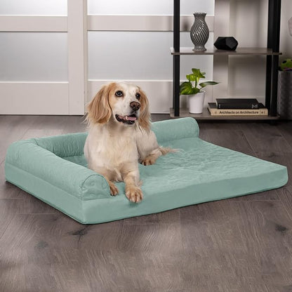Furhaven Memory Foam Dog Bed for Large/Medium Dogs w/ Removable Bolsters & Washable Cover 55 lbs