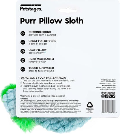 Catstages Purr Pillow Snoozin' Sloth Soothing Plush Cat Toy