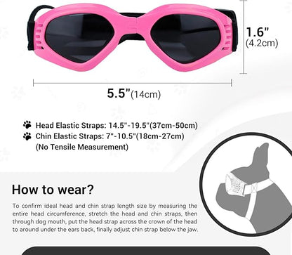 NAMSAN Dog Sunglasses Medium Breed UV Protection Dog Goggles for Small to Medium Dogs Windproof Anti-fog Snowproof Puppy Glasses