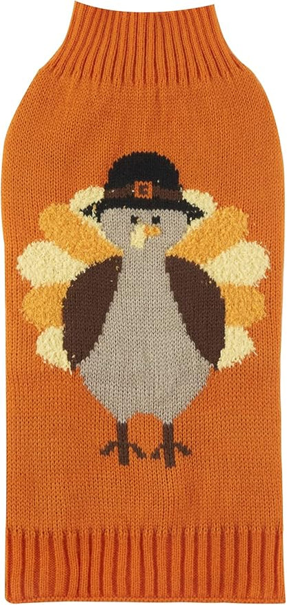 Thanksgiving Turkey Puppy Dog Cat Sweater Fall Clothes 9" Back