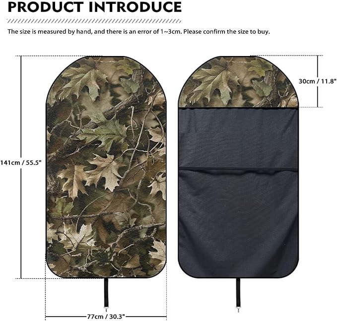 Camo Forest Sweatproof Towel Car Front Seat Cover Non-Slip Bucket Seat Protector Easy to Install Universal Seat Cover for Car