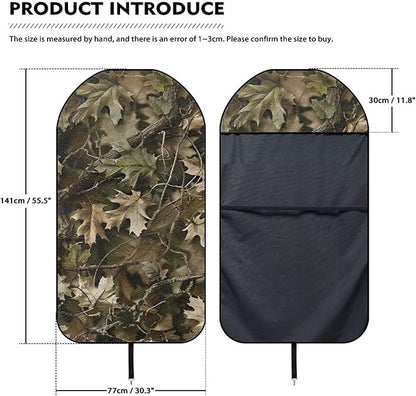 Camo Forest Sweatproof Towel Car Front Seat Cover Non-Slip Bucket Seat Protector Easy to Install Universal Seat Cover for Car