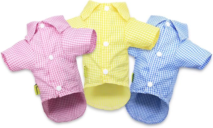 3 Pack Plaid Extra Small Dog Tee Shirt