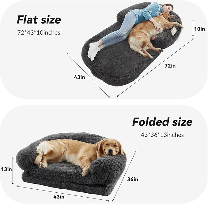 Human Dog Bed 72"x43"x10" Dog