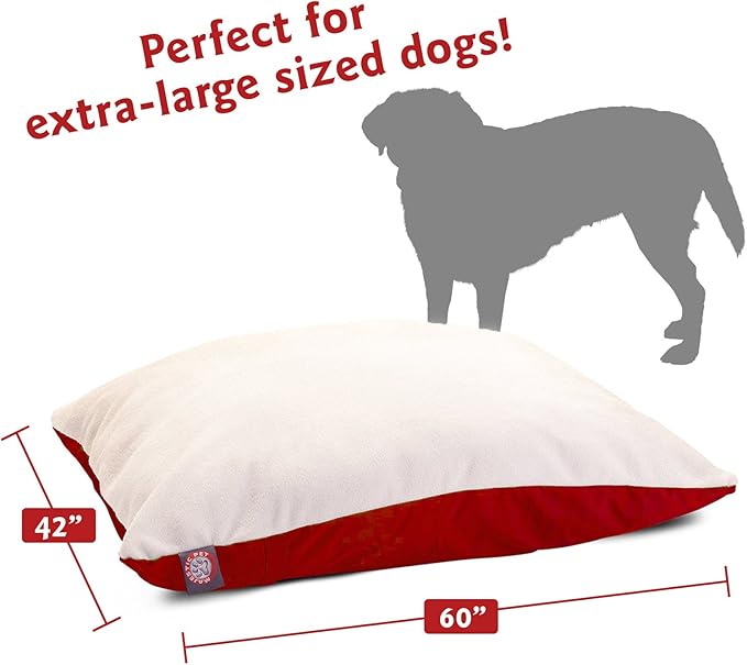 42x60 Red Rectangle Pet Dog Bed By Majestic Pet Products Extra Large