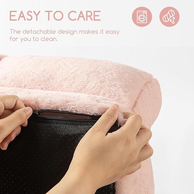 Hollypet Fluffy Plush Pet Sofa Soft Calming Pet Sofa Beds for Medium Small Cats and Dogs