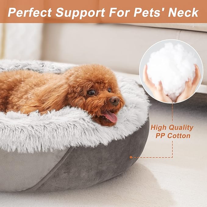 JOEJOY Small Dog Bed & Cat Bed (20", Grey)