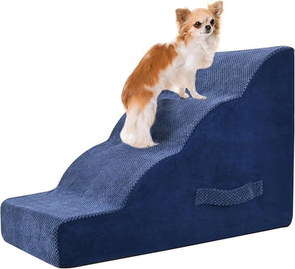 PAWSCRAT Dog Stairs 4 Steps 19.6 inch 30D Foam