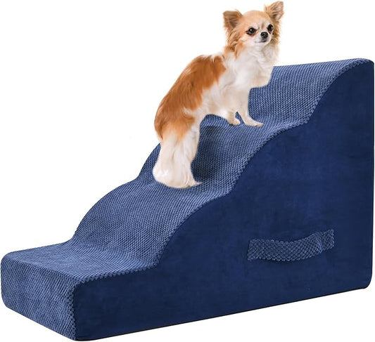 PAWSCRAT Dog Stairs 4 Steps 19.6 inch 30D Foam
