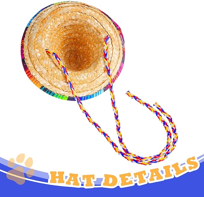 Dog Sombrero Hat Multicolor Sombrero Hats Straw Mexican