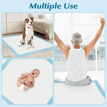 50 Count 36” x 36” Super Absorbency Disposable Underpads, Leakproof Quick Drying Disposable Pads for Baby, Puppy & Adults, Bed Pads Disposable Adults, Incontinence Pads, Dog Pee Pads