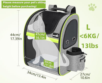 Pecute Pet Carrier Backpack, Cat Backpack Carrier, Expandable with Breathable Mesh for Small Dogs Cats Puppies, Dog Backpack Carrier for Hiking Travel Camping Outdoor