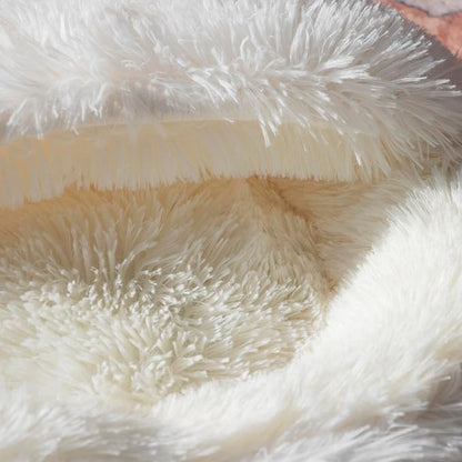 Cat Bed Round Fluffy Hooded Cat Bed Cave