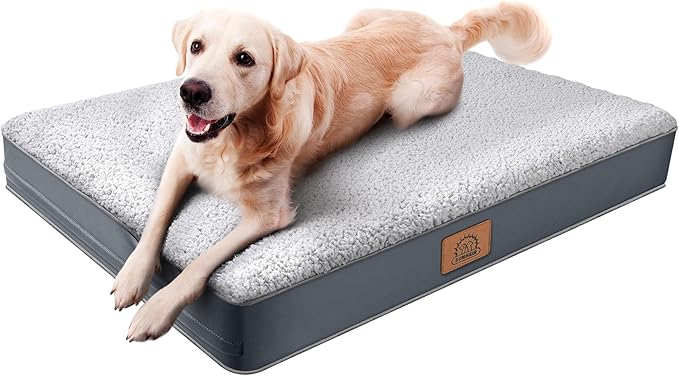 Orthopedic Dog Bed for Large Dogs and Extra Large Dogs L-Plus(36"X27"X3"), Grey