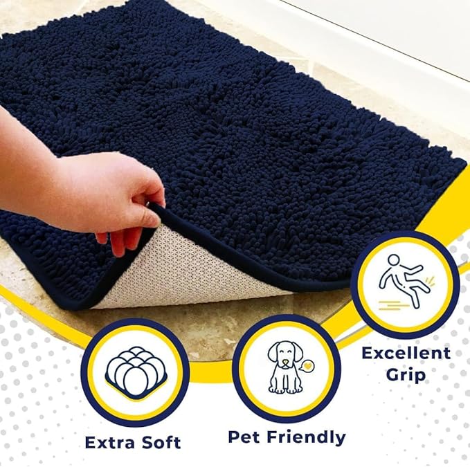 Muddy Mat® AS-SEEN-ON-TV Highly Absorbent Microfiber Dog Door Mat and Pet Rug 72"X48"