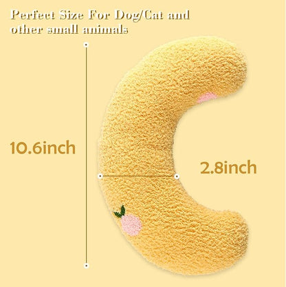 Dog Pillow Bed, Cat Calming Pillow, Dog Neck Pillow for Joint Relief Sleeping, Ultra Soft Half Donut Cuddler, Pillow Pet for Upper Spine Support, Doggy/Kitten Pillow Training Toy，Yellow