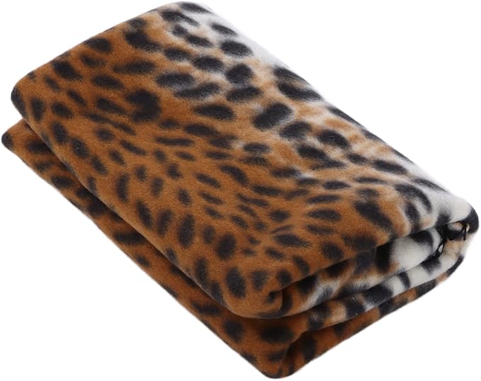 Fleece Pet Blanket, Effectively Isolate Stains Warm and Comfortable Blanket Kennel Blanket for Camping for Travel for Hotel for Beach(Leopard Print, S)