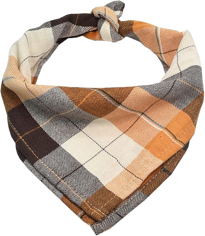 Bubblepup Plaid Dog Bandana 1PC Square