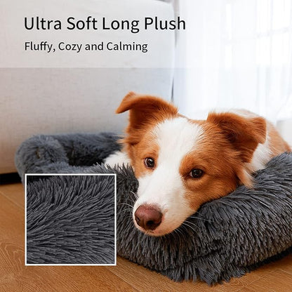 Medium Dog Bed Cat Bed Fluffy Plush Dog Crate Beds for Medium Dogs Anti-Slip Pet Bed Dog Crate Pad Sleeping Mat Machine Washable (Medium