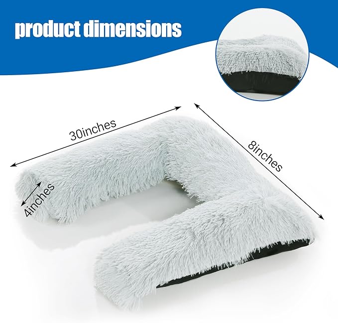 HOMBYS U Shape Dog Claming Pillow Hug Your Pet, Soft Faux Fur Orthopedic Dog Neck Pillow for Anxiety Relief, Pet Pillow Claming Toy for Dog, Cats & Old Pets, Washable