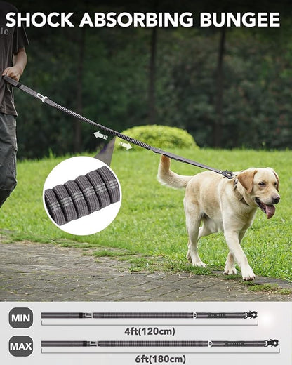 Joytale Tactical Dog Leash Heavy Duty 4-6FT Shock 2 Padded