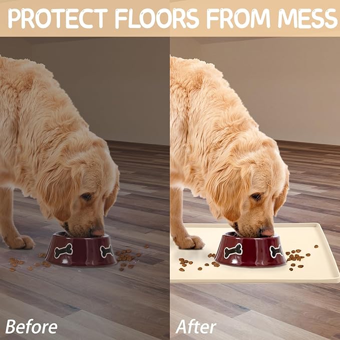 MateeyLife Silicone Cat & Dog Food Mat for Floors Waterproof