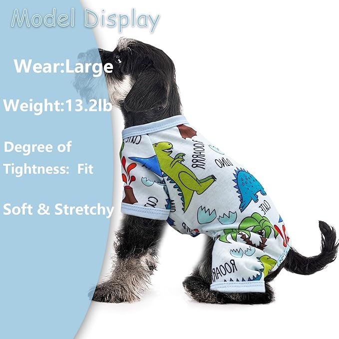 Dog Pajamas Spring Summer Dog Clothes for Small Medium Dogs Girl Boy Cute Soft Puppy Pjs Clothes Doggie Onesies Cat Pet Jammies Outfit (Medium)