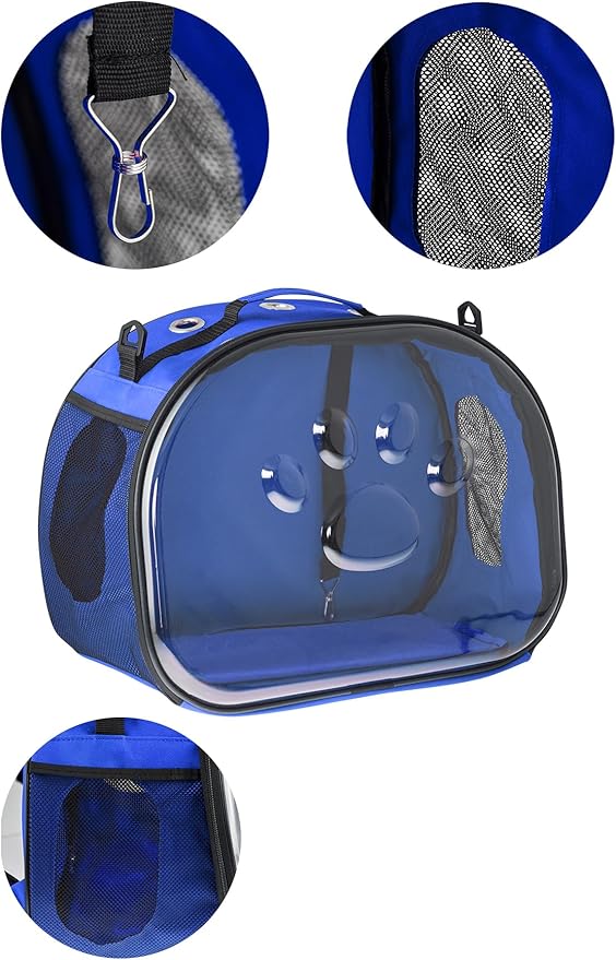 Pet Carrier Backpack, cat Carrier Bag, cat Dog Carrier Bag, Bird Carrier Bag, Backpack Carrier with Foldable Shoulder Strap, Designed for Cats and Puppies, Airline Approved, Travel, Hiking (Blue)