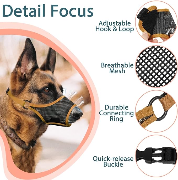 LUCKYPAW Dog Muzzle S(Snout:7.75"-8.75"))