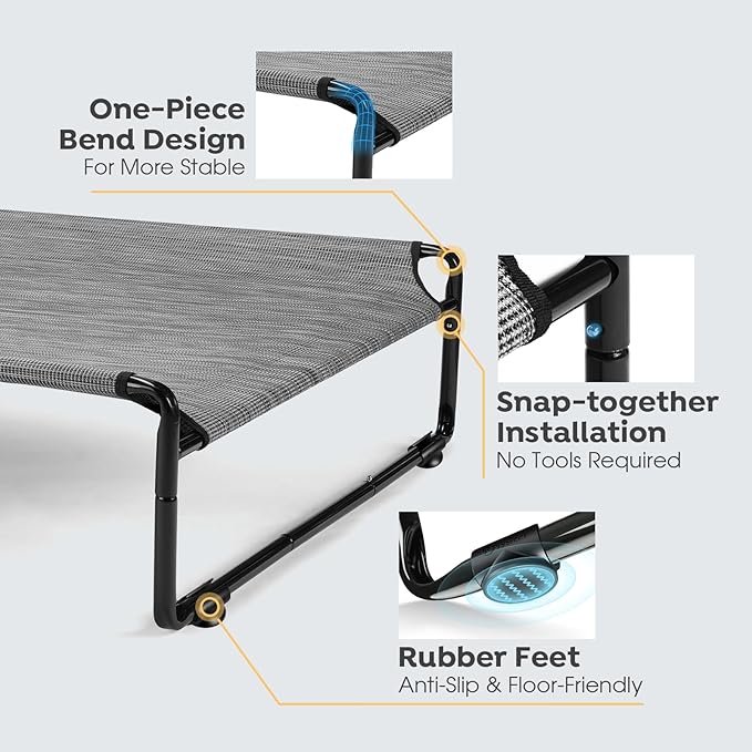 Veehoo Large Elevated Dog Bed with Flannel Dog Blanket CWC2201B