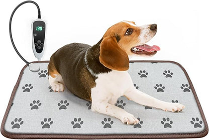 Dog Heating Pad for Dogs 28x18in Waterproof Pet Heating Pad Smart Thermostat Switch