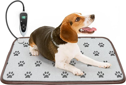 Dog Heating Pad for Dogs 28x18in Waterproof Pet Heating Pad Smart Thermostat Switch