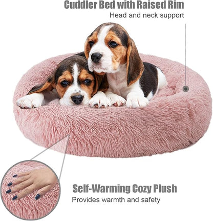 Aurako Cat Bed Dog Bed Round Cushion Pet 28" Rose