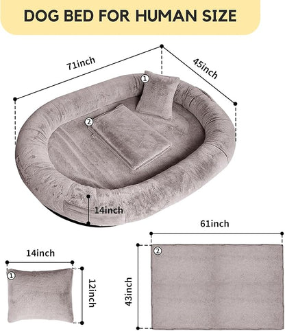 FURRYFECTION Human Dog Bed 71"x45"x14"